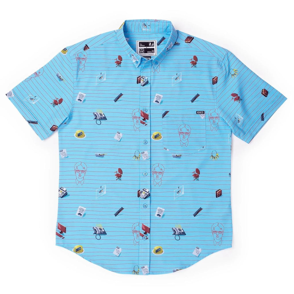 RSVLTS Dammit, Jim! KUNUFLEX Short Sleeve Shirt in Blue — detail 3