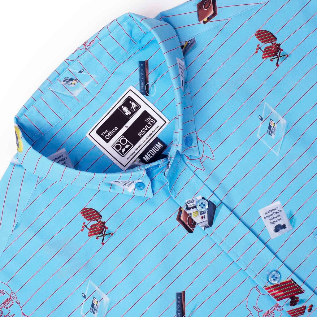 RSVLTS Dammit, Jim! KUNUFLEX Short Sleeve Shirt in Blue — detail 5