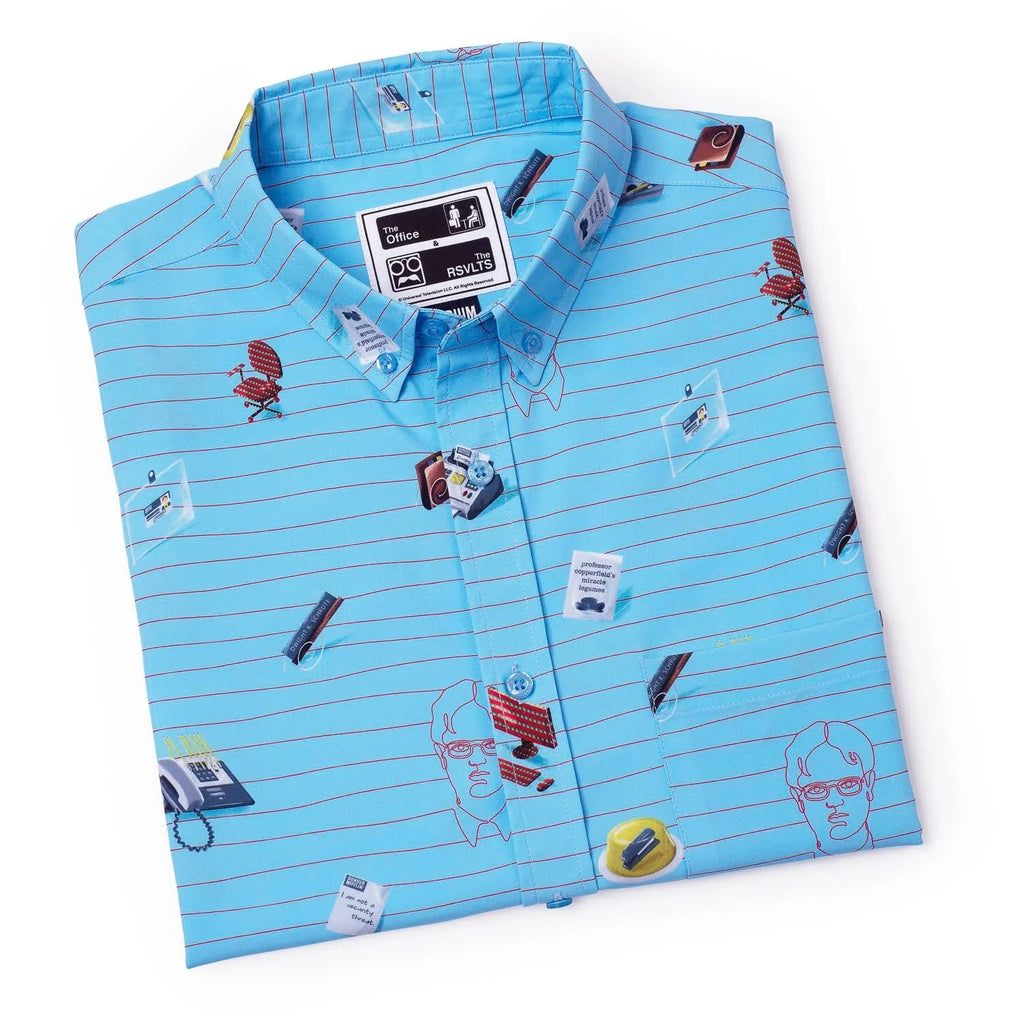RSVLTS Dammit, Jim! KUNUFLEX Short Sleeve Shirt in Blue — detail 7