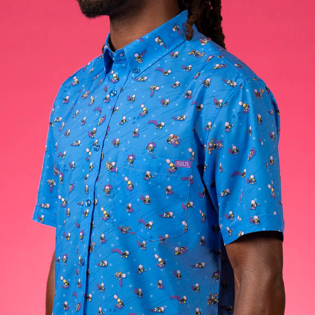 RSVLTS I AM MOJO JOJO KUNUFLEX Short Sleeve Shirt in Blue — detail 8