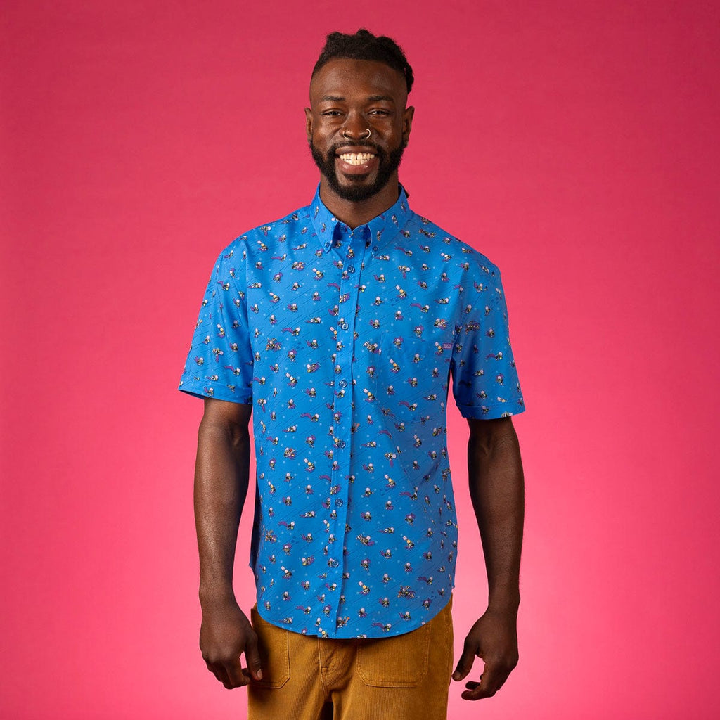 RSVLTS I AM MOJO JOJO KUNUFLEX Short Sleeve Shirt in Blue — detail 6