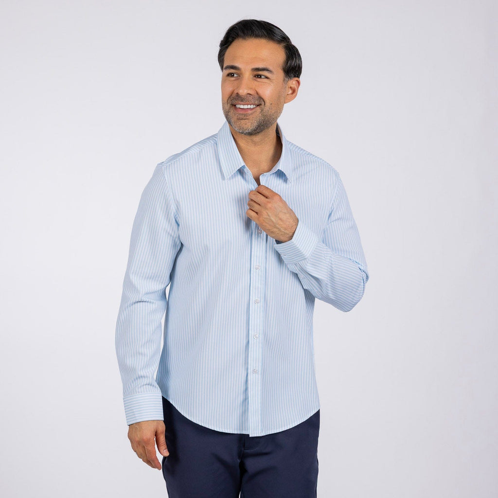 RSVLTS The Woodwind Good Looks KUNUFLEX Dress Shirt in Blue — detail 5