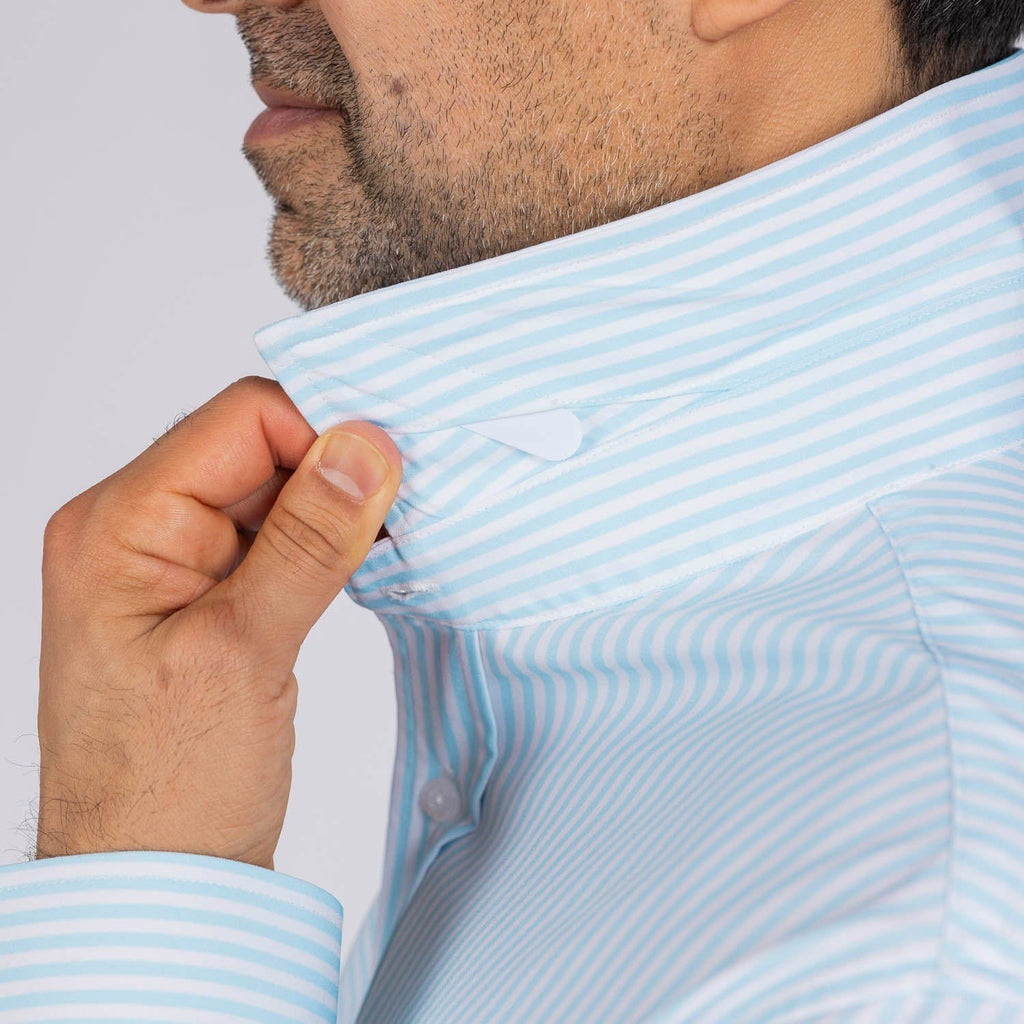 RSVLTS The Woodwind Good Looks KUNUFLEX Dress Shirt in Blue — detail 7