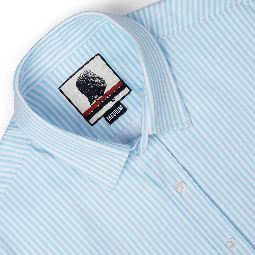 RSVLTS The Woodwind Good Looks KUNUFLEX Dress Shirt in Blue — detail 8