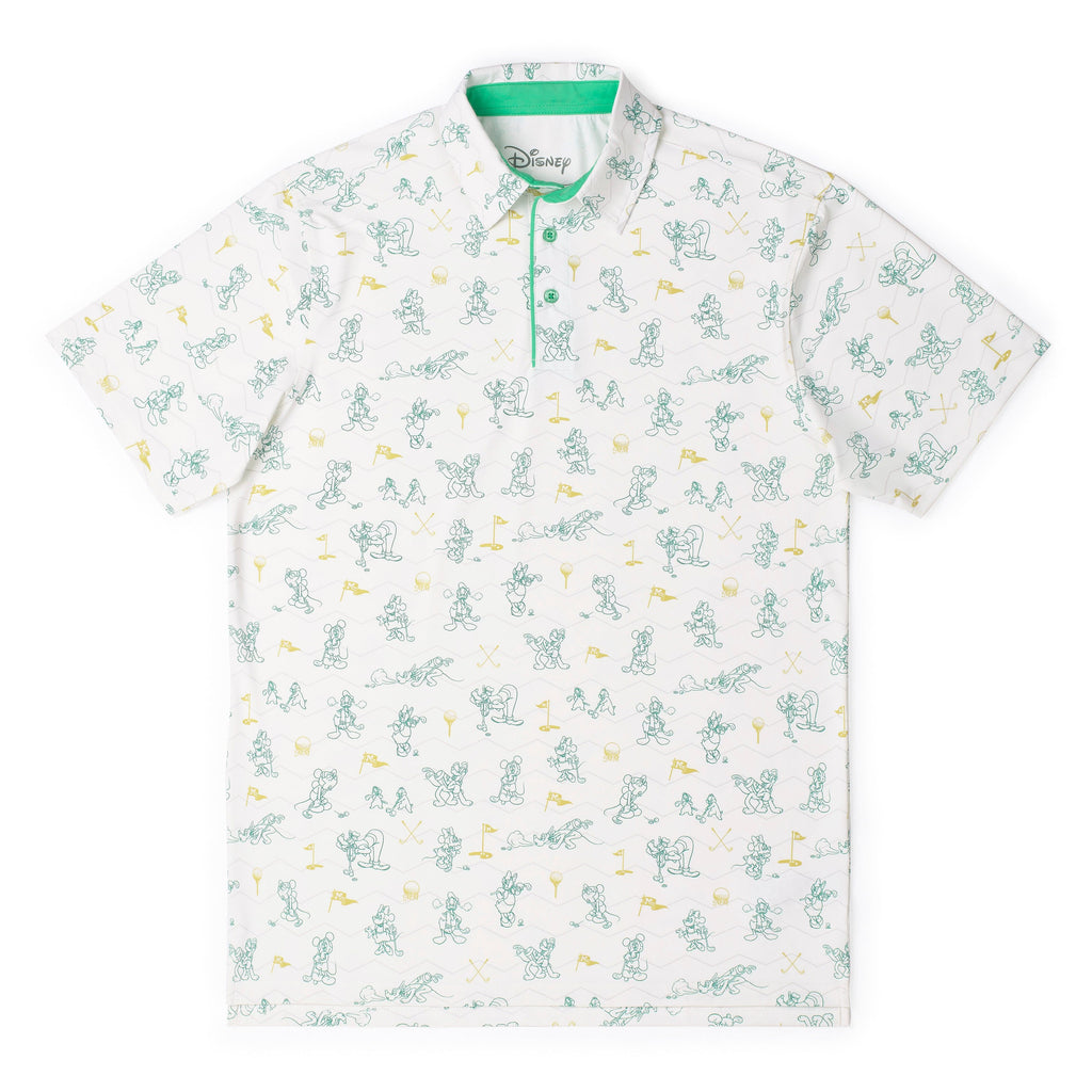 RSVLTS Mickey's Fairway Friends All-Day Polo in Green — front view