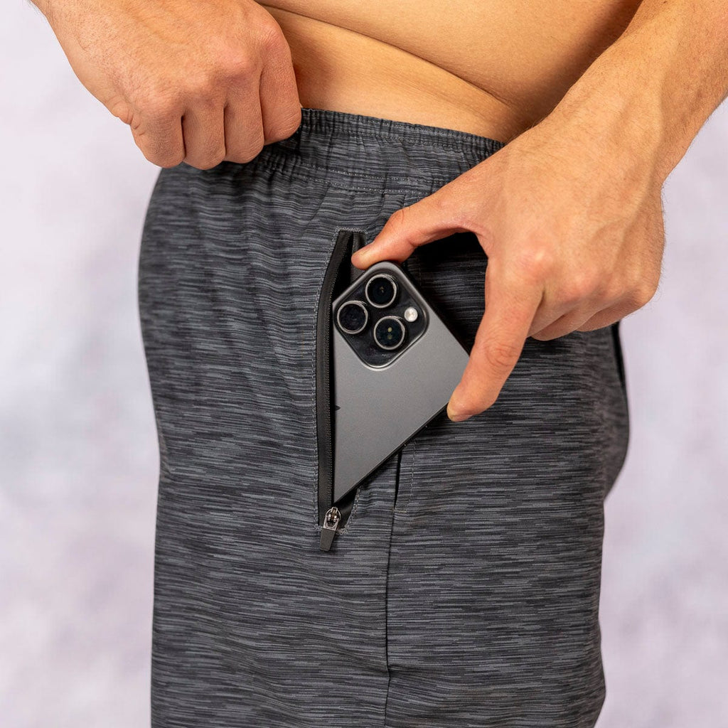 RSVLTS Heather Black V1 Lined Training Shorts in Black — detail 7
