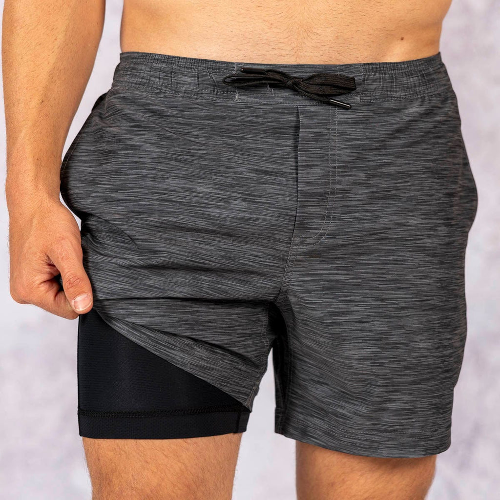 RSVLTS Heather Black V1 Lined Training Shorts in Black — detail 3