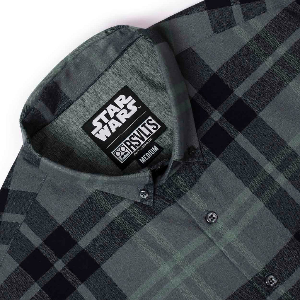 RSVLTS Return of the Plaid BorlandFlex Long Sleeve Flannel in Gray — detail 3