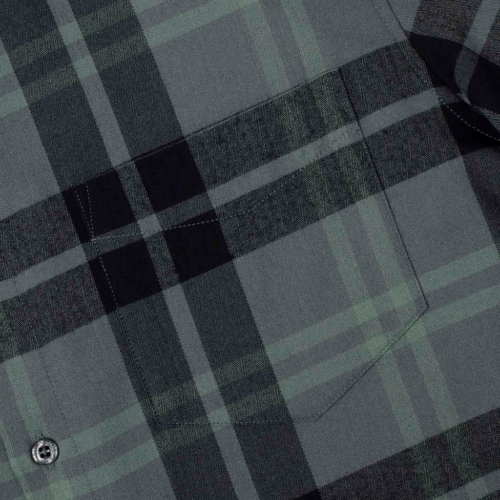 RSVLTS Return of the Plaid BorlandFlex Long Sleeve Flannel in Gray — detail 7