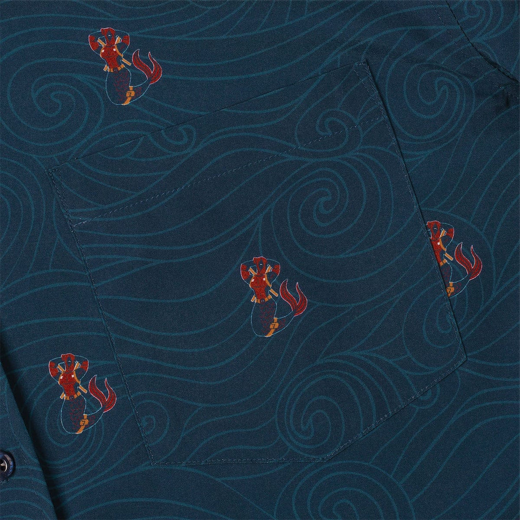RSVLTS Merc-maid KUNUFLEX Short Sleeve Shirt in Blue — detail 8
