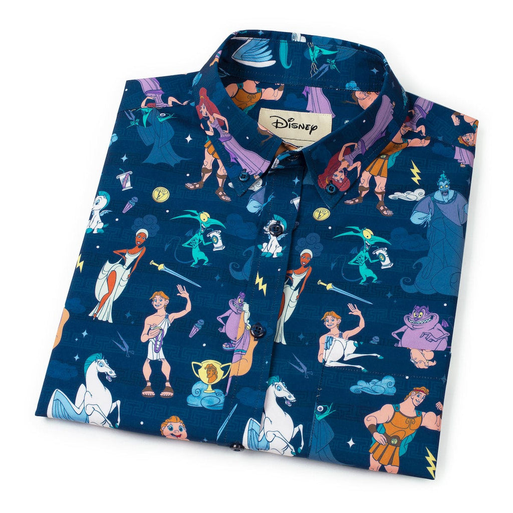 RSVLTS Grecian Gallery KUNUFLEX Short Sleeve Shirt in Blue — detail 11
