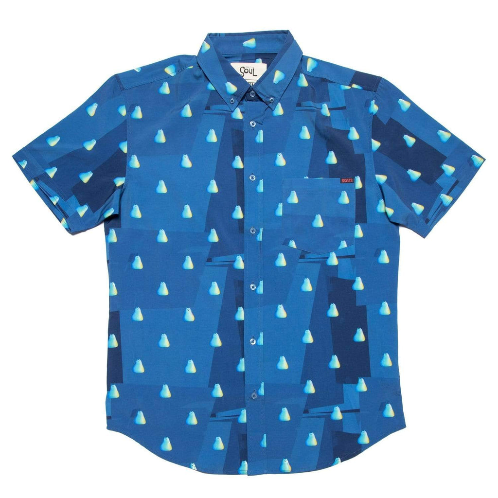 RSVLTS Soul Cat KUNUFLEX Short Sleeve Shirt in Blue — detail 2