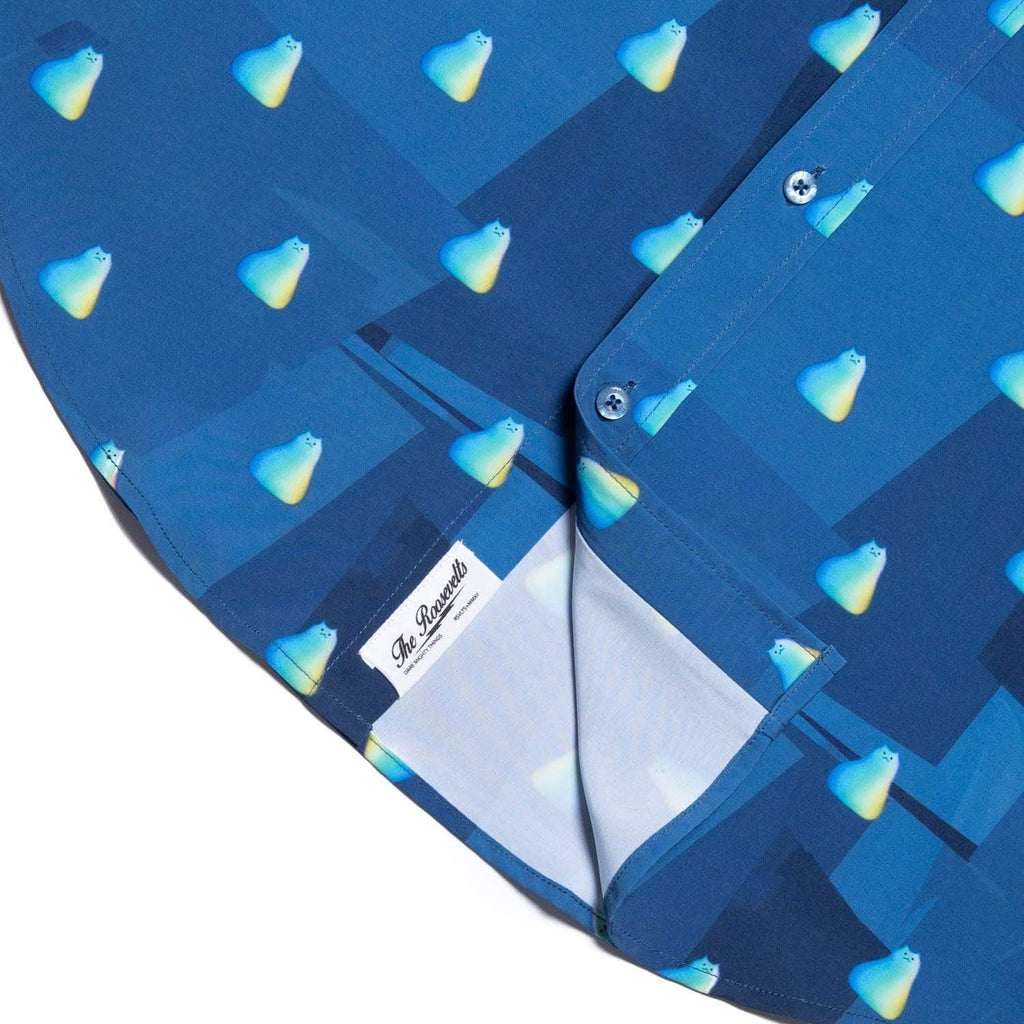 RSVLTS Soul Cat KUNUFLEX Short Sleeve Shirt in Blue — detail 7