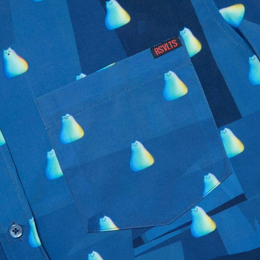 RSVLTS Soul Cat KUNUFLEX Short Sleeve Shirt in Blue — detail 4