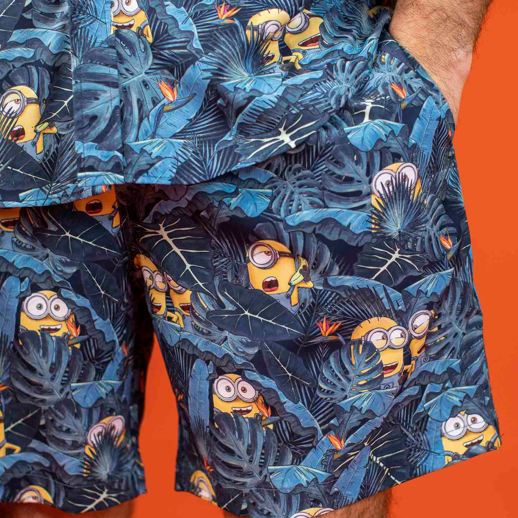 RSVLTS In Search of BA NA NA Hybrid Shorts in Blue — detail 2