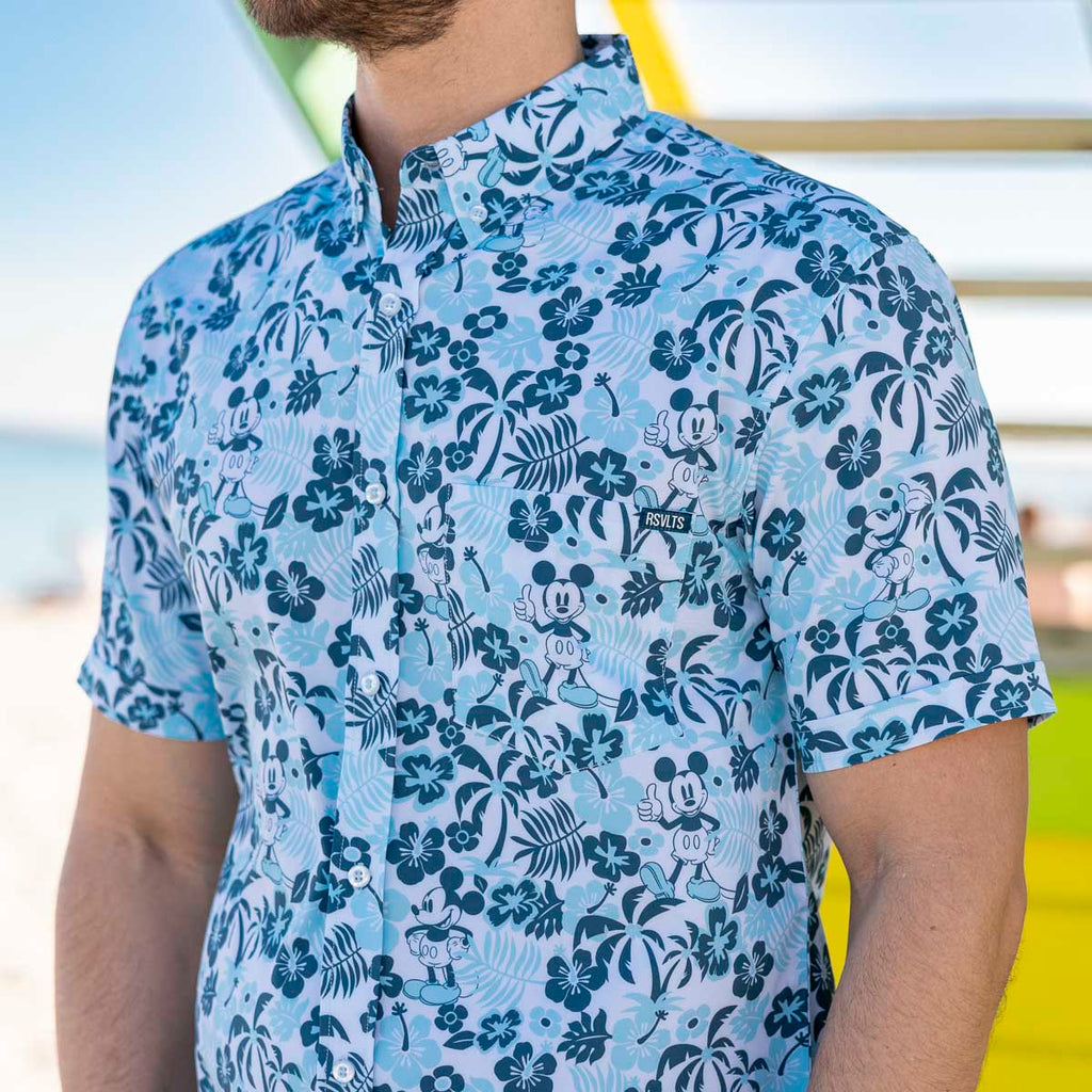 RSVLTS Aloha Pal KUNUFLEX Short Sleeve Shirt in Blue — detail 5