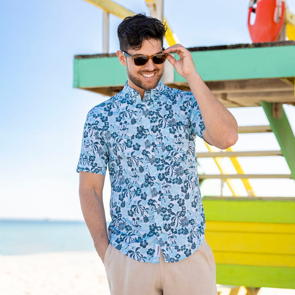 RSVLTS Aloha Pal KUNUFLEX Short Sleeve Shirt in Blue — detail 3