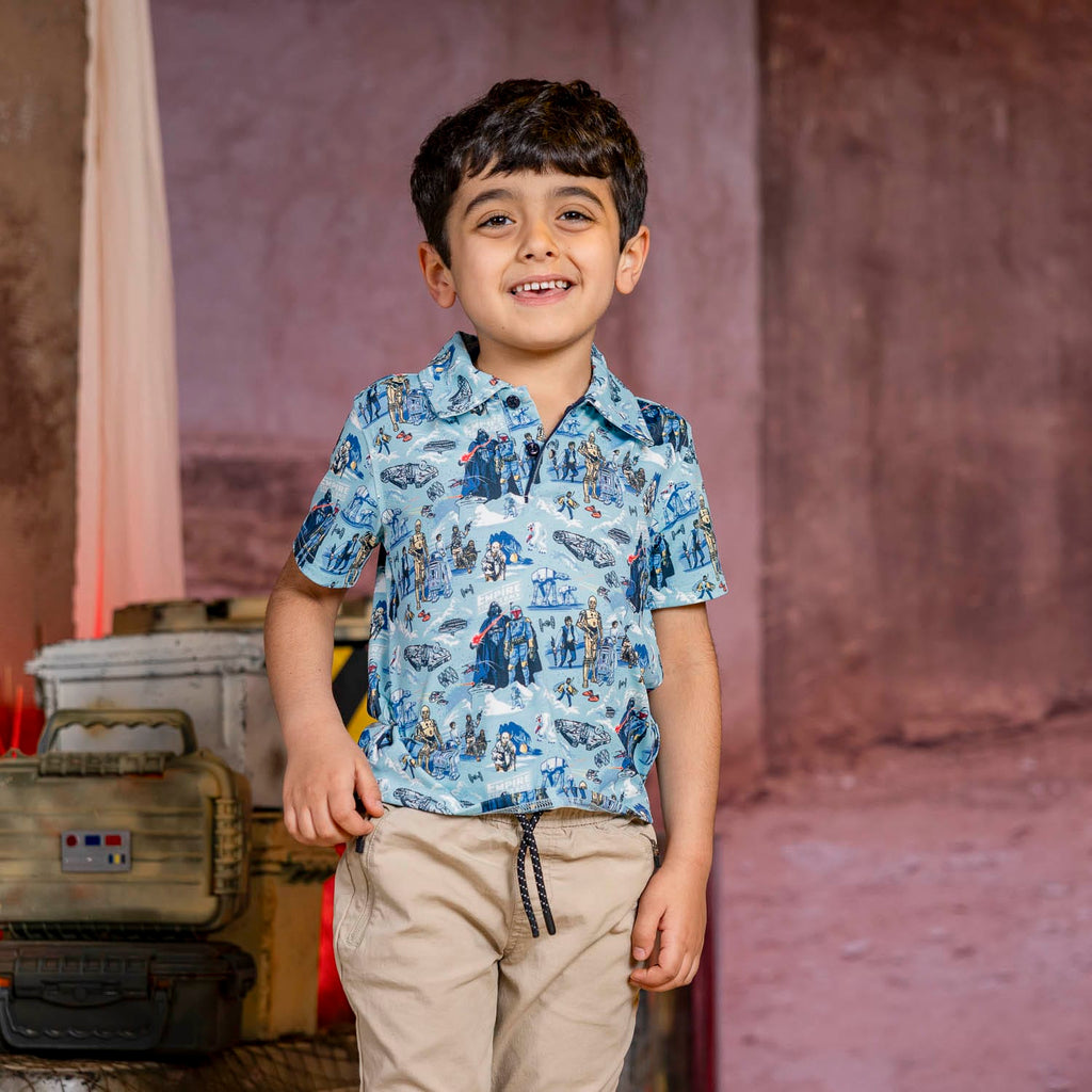 RSVLTS Sweet Dreams, Rebels! Preschool All-Day Polo in Blue — detail 4