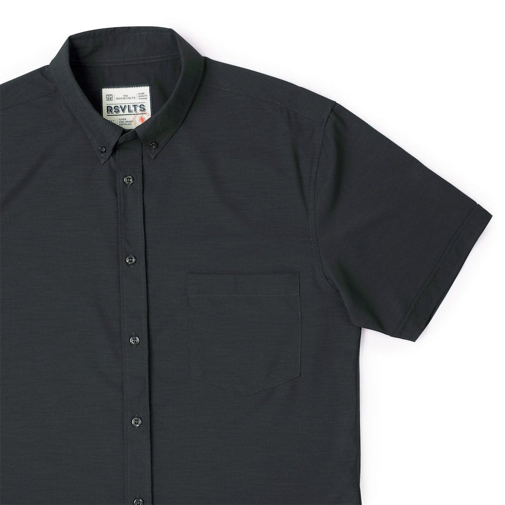 RSVLTS Blackened Pearl KUNUFLEX Short Sleeve Shirt in Black — detail 8