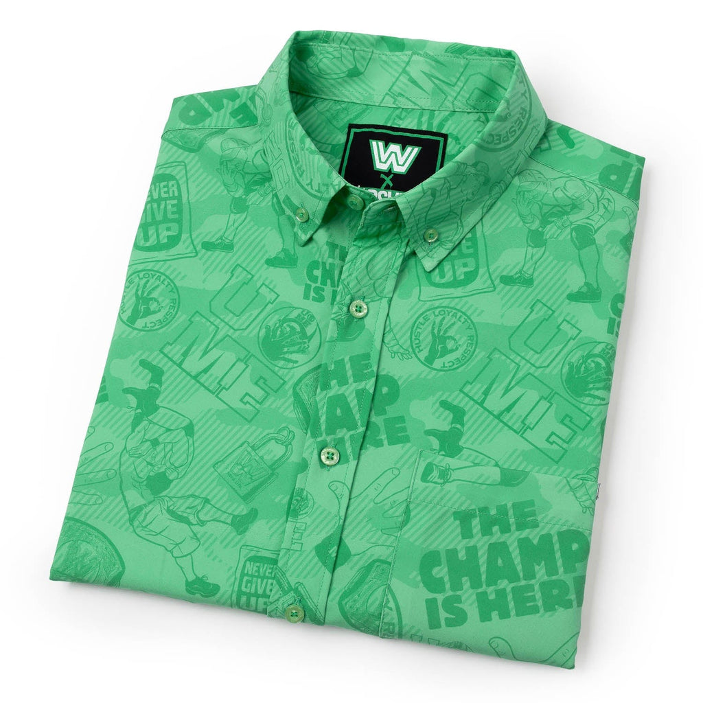 RSVLTS Can't See Me KUNUFLEX Short Sleeve Shirt in Green — detail 14