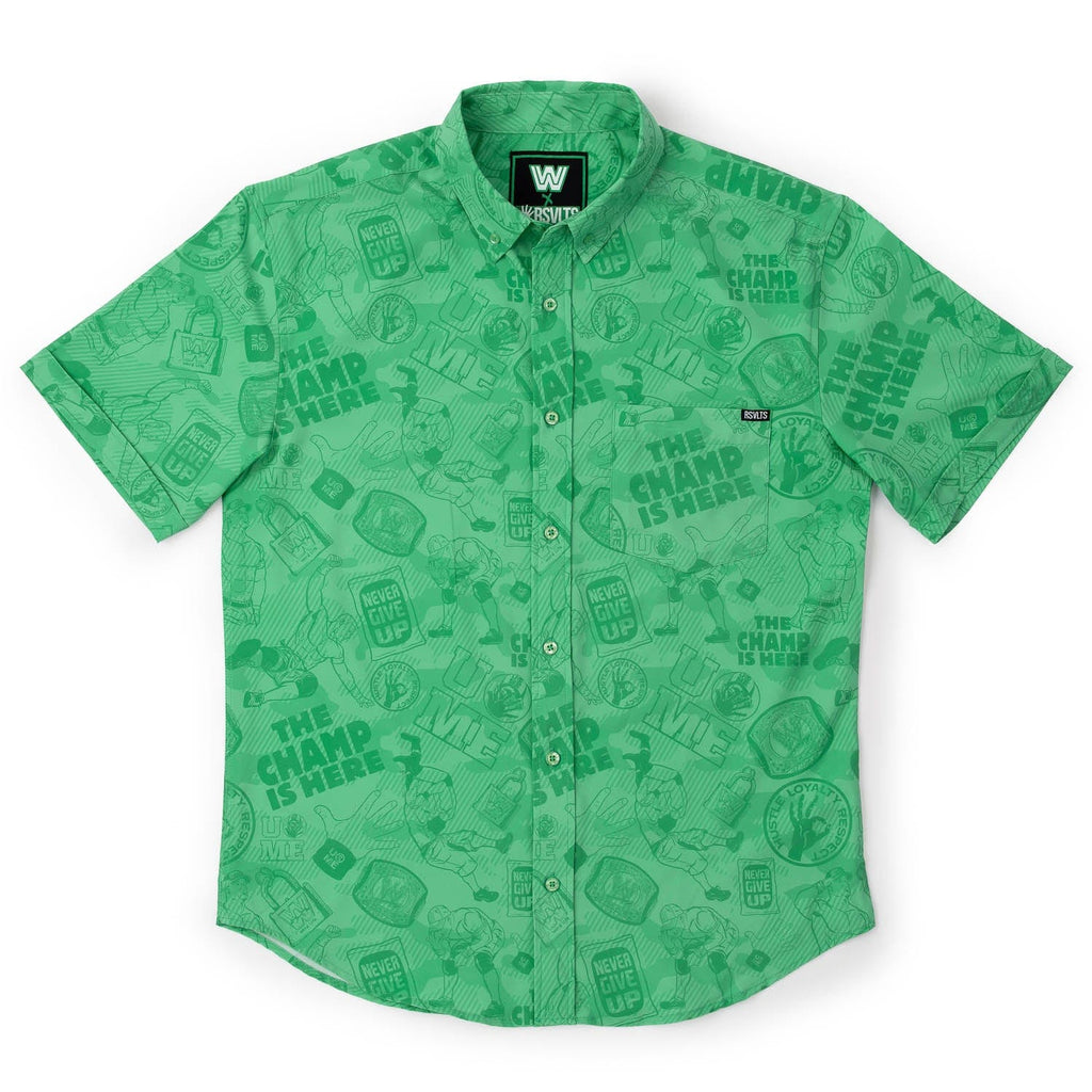 RSVLTS Can't See Me KUNUFLEX Short Sleeve Shirt in Green — detail 7