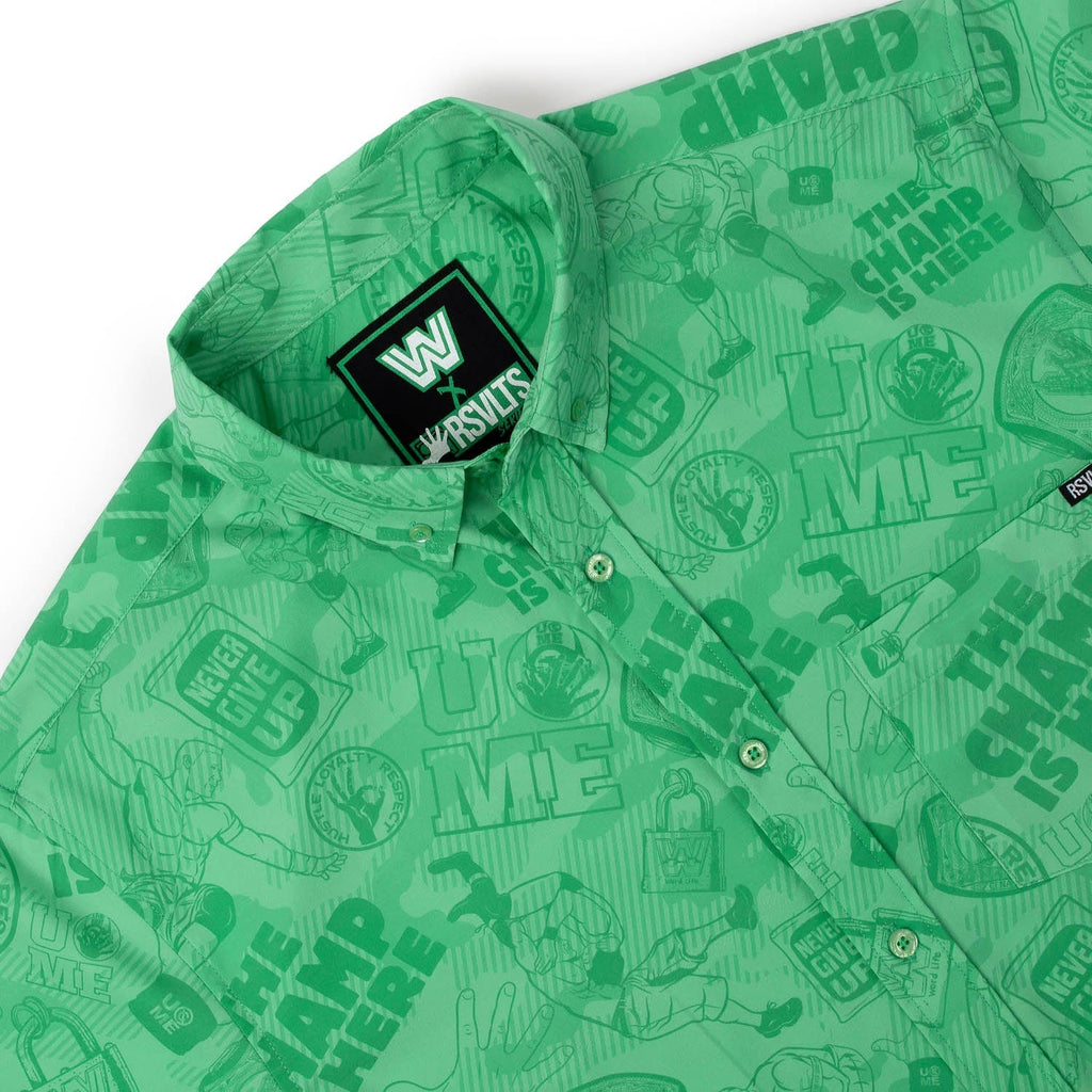 RSVLTS Can't See Me KUNUFLEX Short Sleeve Shirt in Green — detail 9