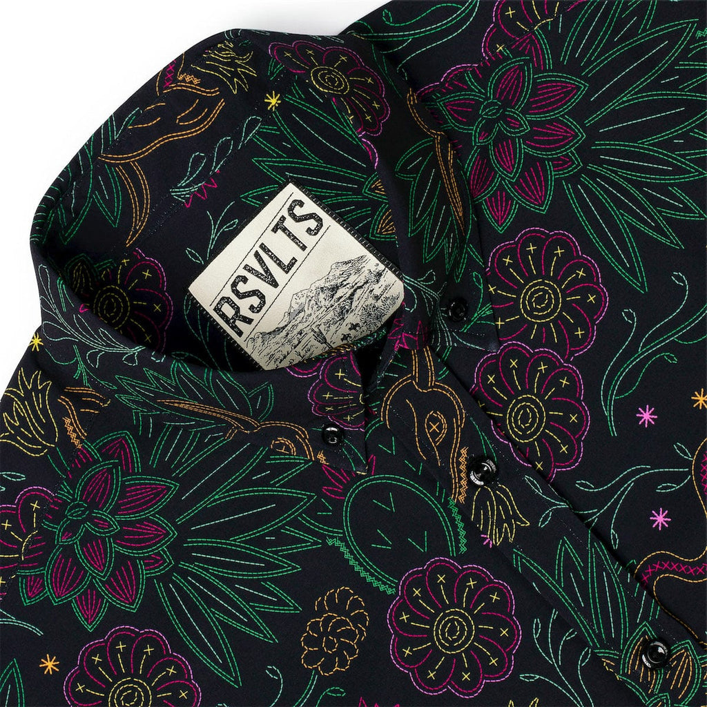 RSVLTS Midnight Mesa KUNUFLEX Short Sleeve Shirt in Black — detail 8