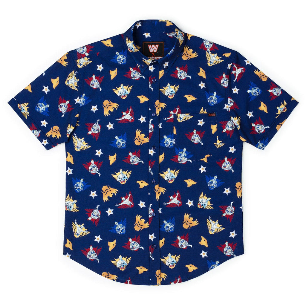 RSVLTS Rhode to Glory KUNUFLEX Short Sleeve Shirt in Blue — detail 6