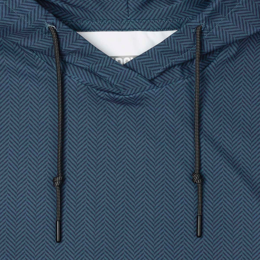 RSVLTS Bad to the Herringbone Performance Hoodie in Blue — detail 4