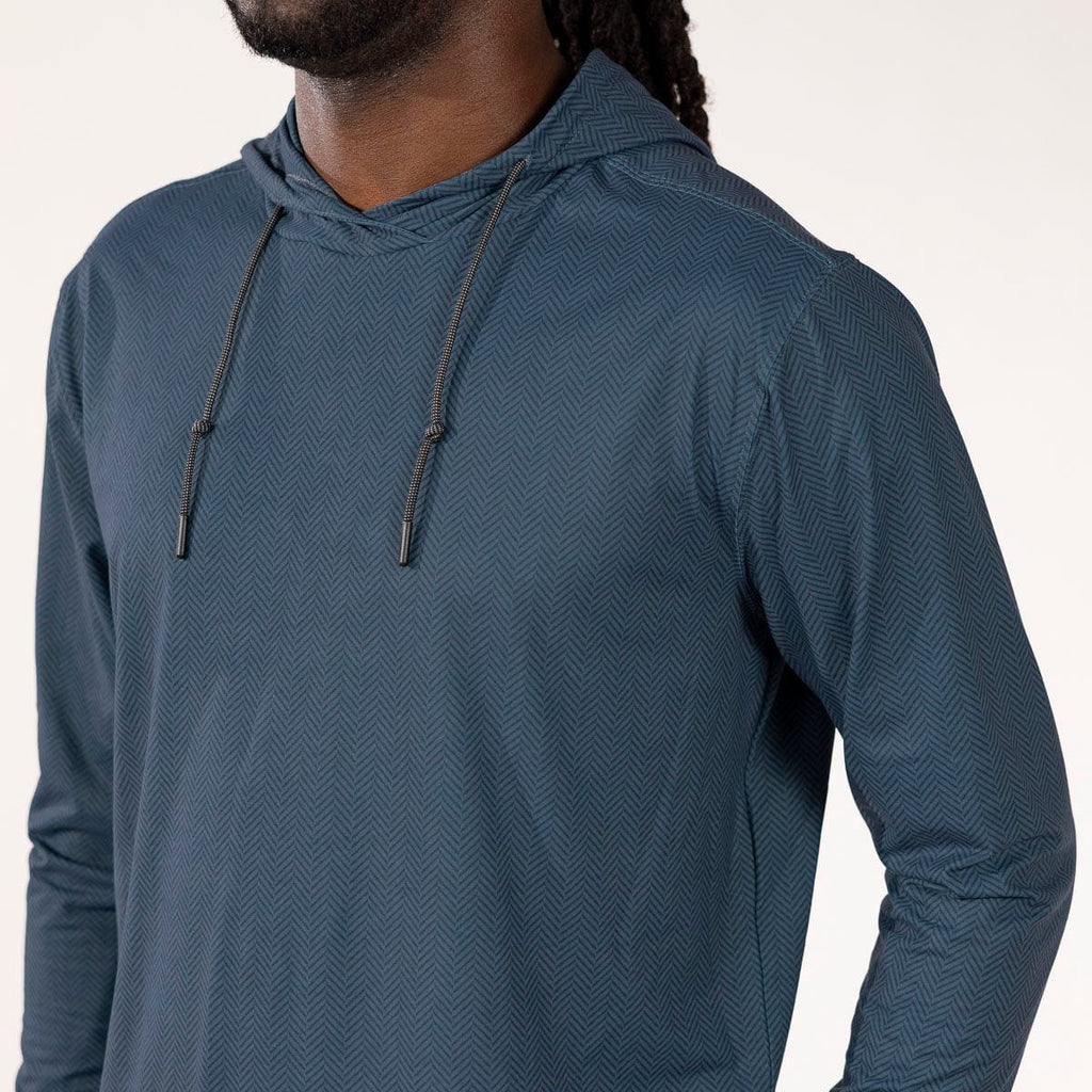 RSVLTS Bad to the Herringbone Performance Hoodie in Blue — detail 2