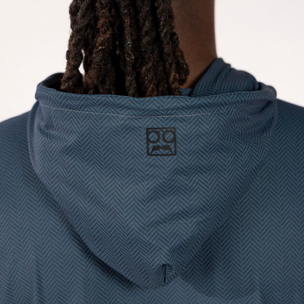 RSVLTS Bad to the Herringbone Performance Hoodie in Blue — detail 5