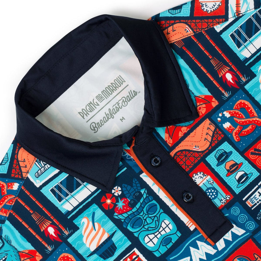 RSVLTS Hey, Friends All-Day Polo in Blue — detail 5