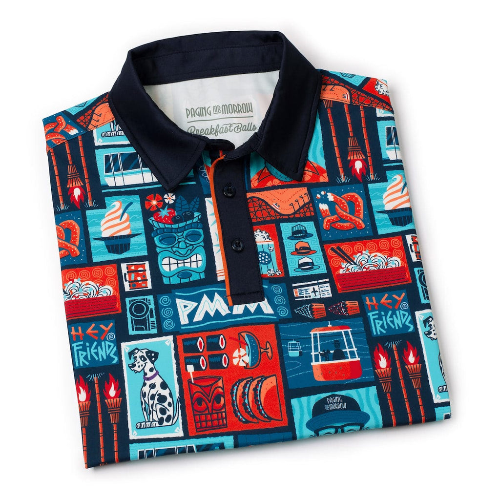 RSVLTS Hey, Friends All-Day Polo in Blue — detail 7