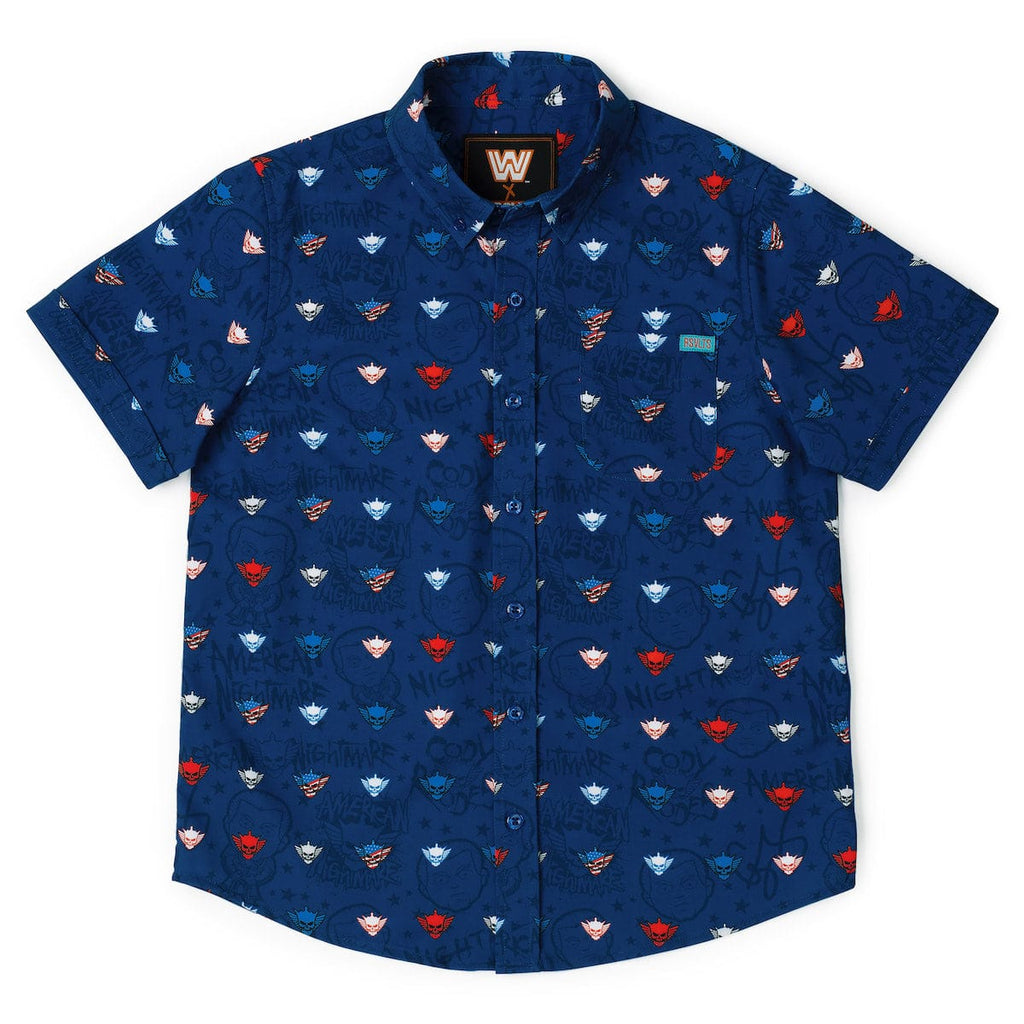 RSVLTS Rhode Rage Youth KUNUFLEX Short Sleeve Shirt in Blue — detail 5