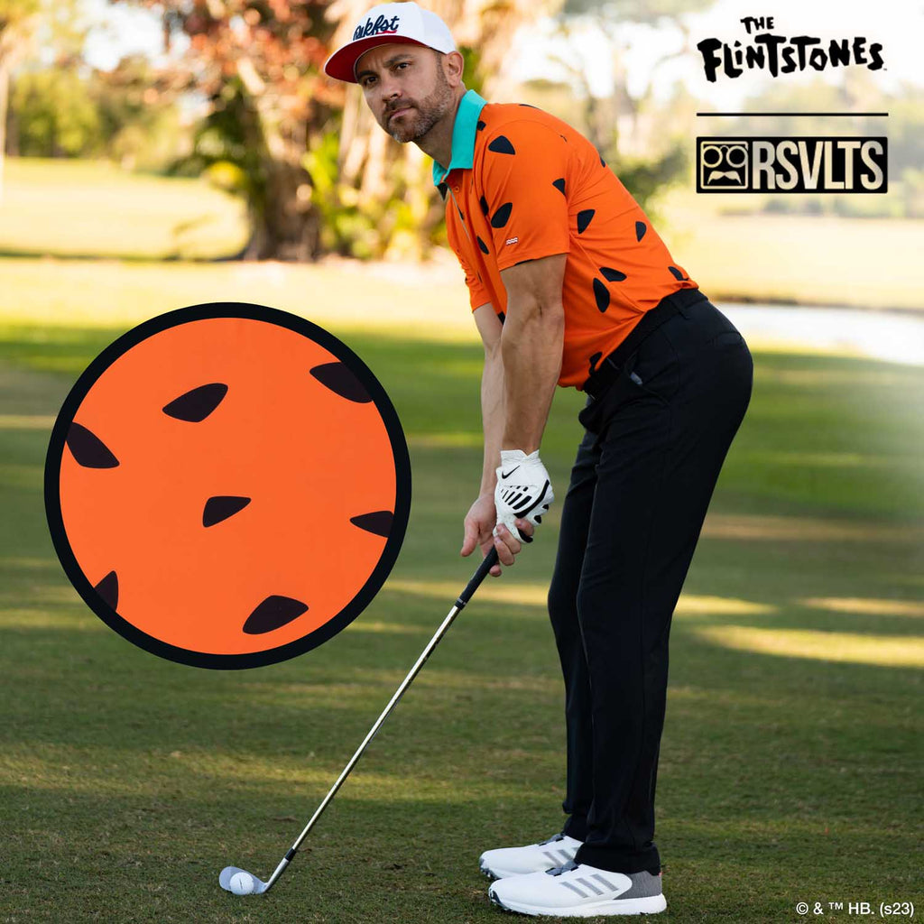 RSVLTS Flop Shot Freddy All-Day Polo in Orange — front view
