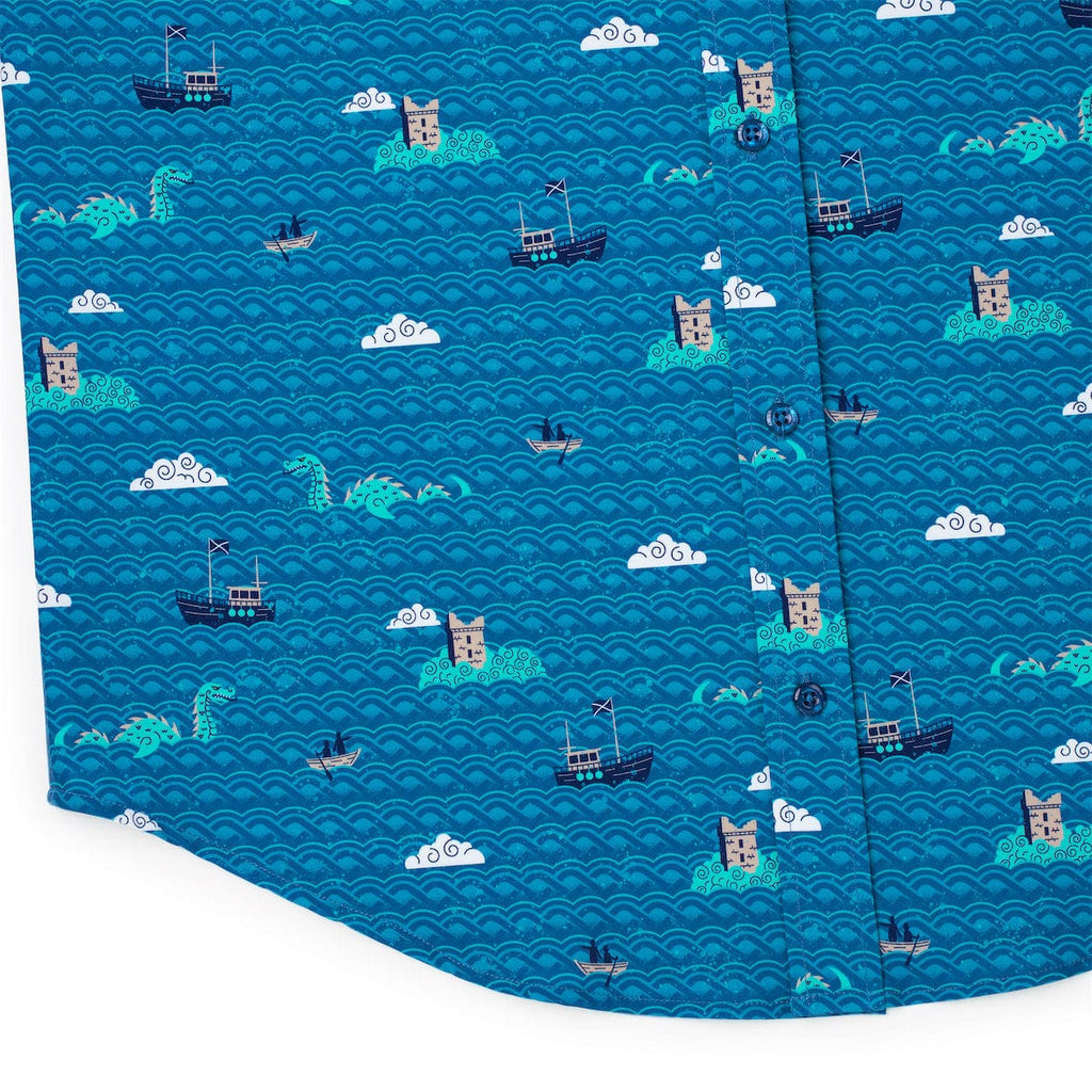 RSVLTS Loch the Boat KUNUFLEX Short Sleeve Shirt in Blue — detail 5