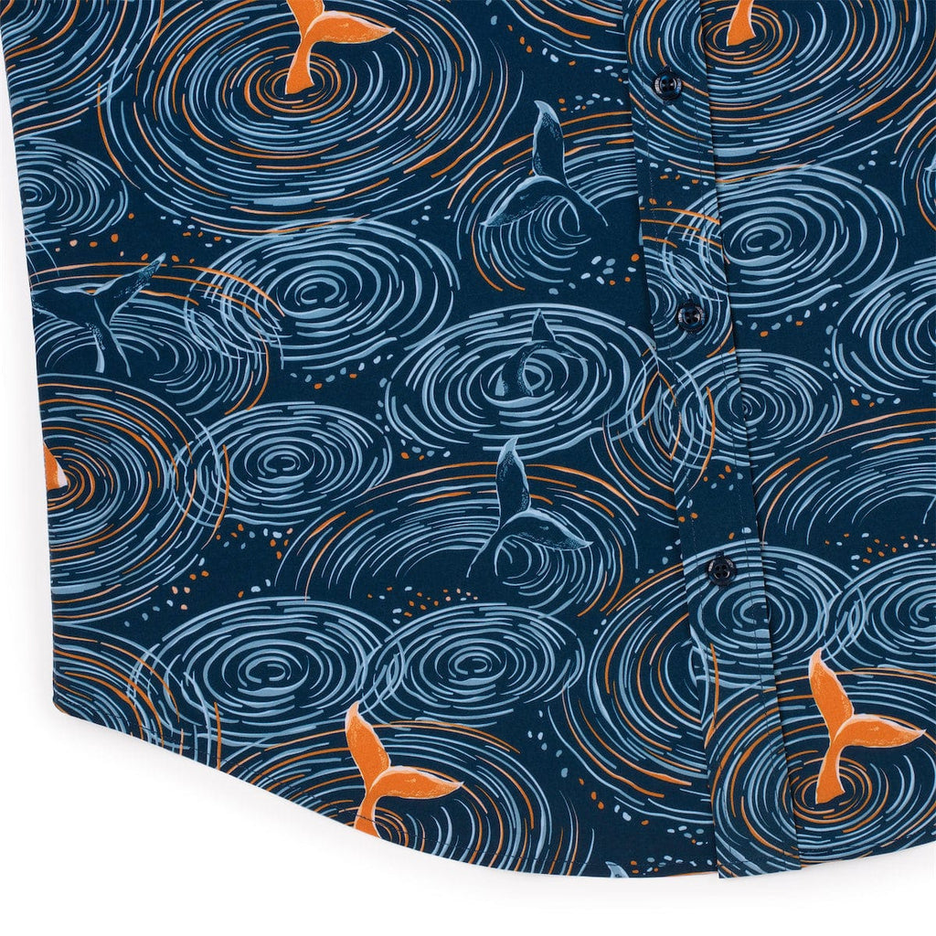 RSVLTS Whale Tales KUNUFLEX Short Sleeve Shirt in Blue — detail 5