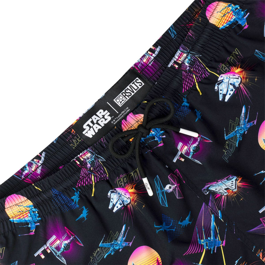 RSVLTS Synthwave Dogfight Hybrid Shorts in Black — detail 5