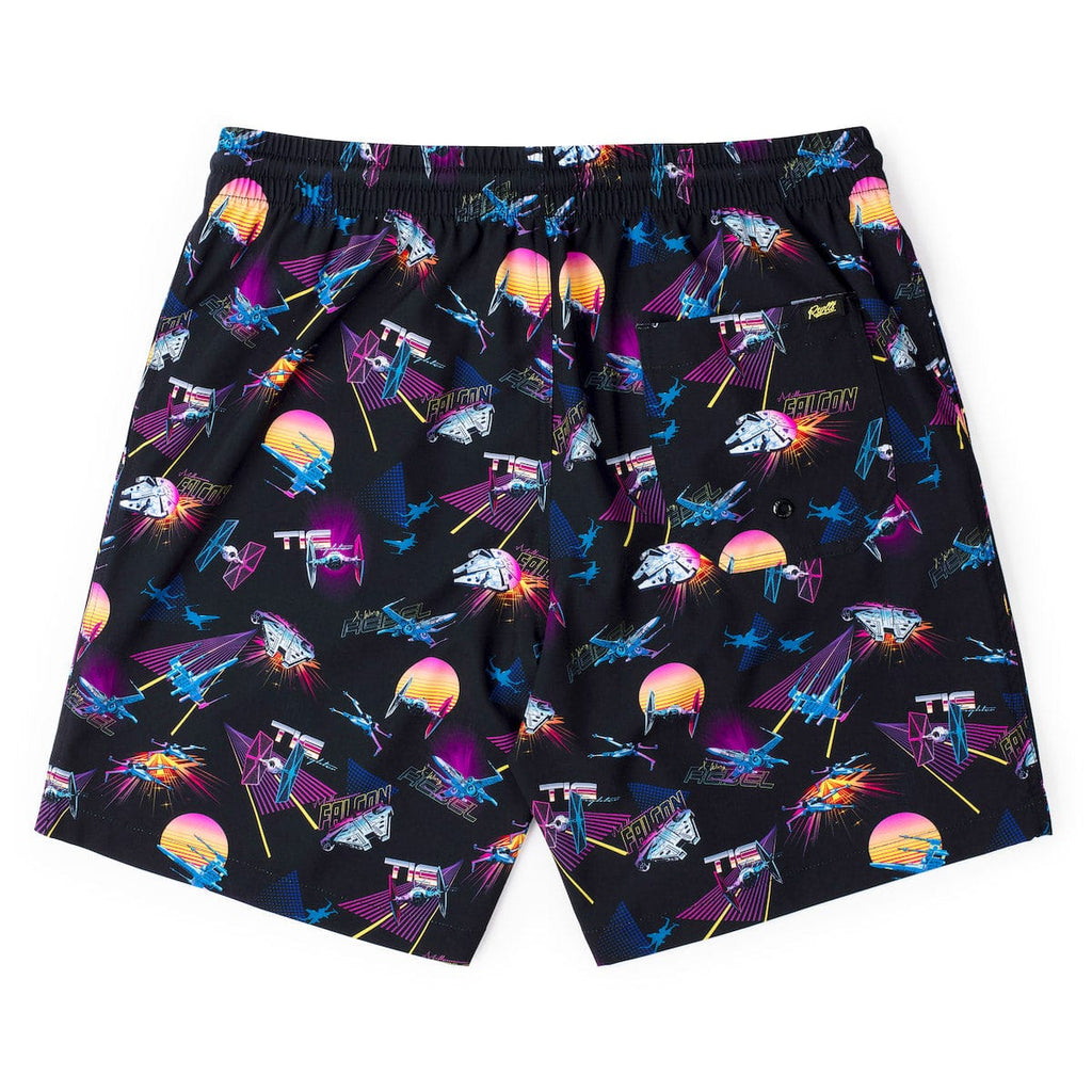 RSVLTS Synthwave Dogfight Hybrid Shorts in Black — detail 6