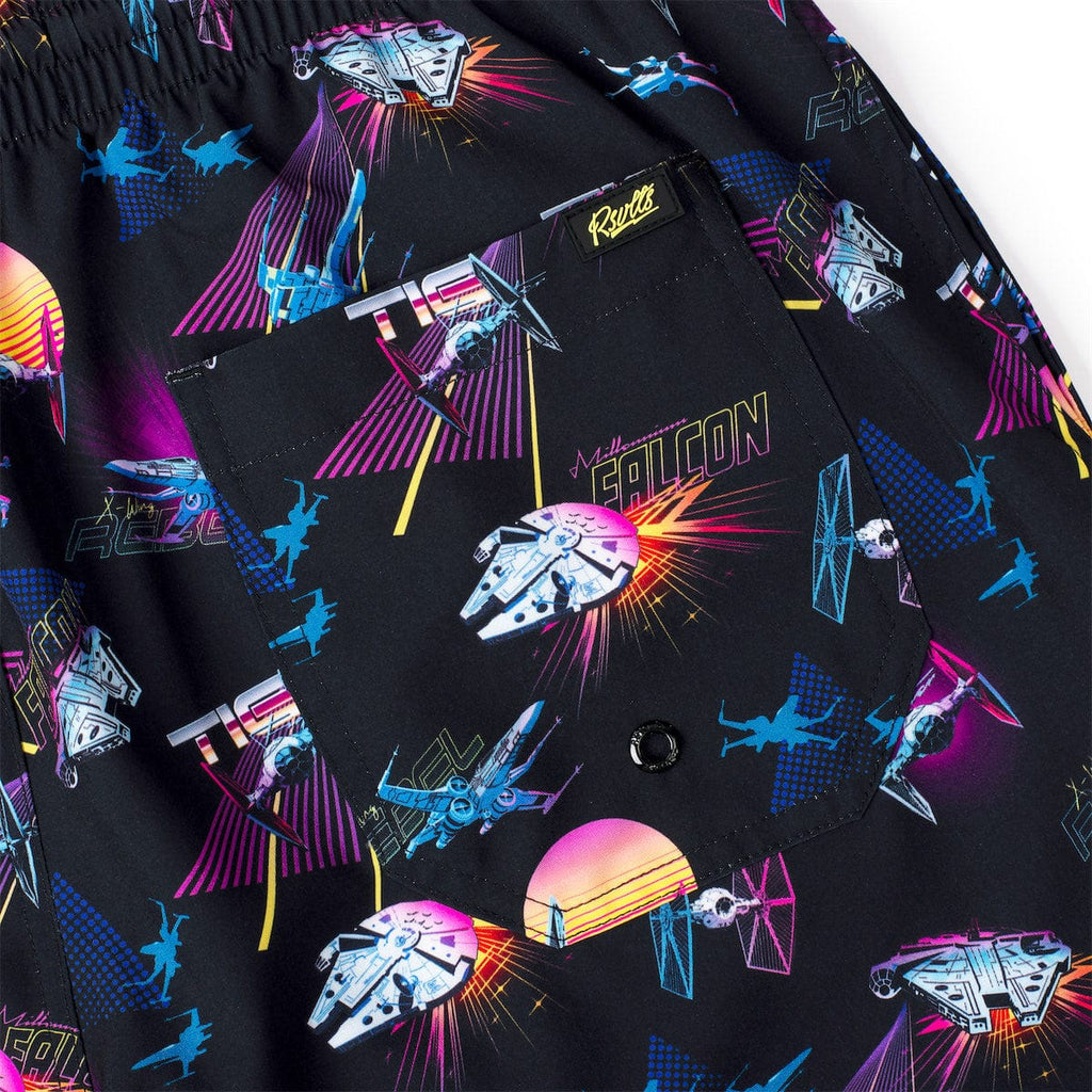 RSVLTS Synthwave Dogfight Hybrid Shorts in Black — detail 4