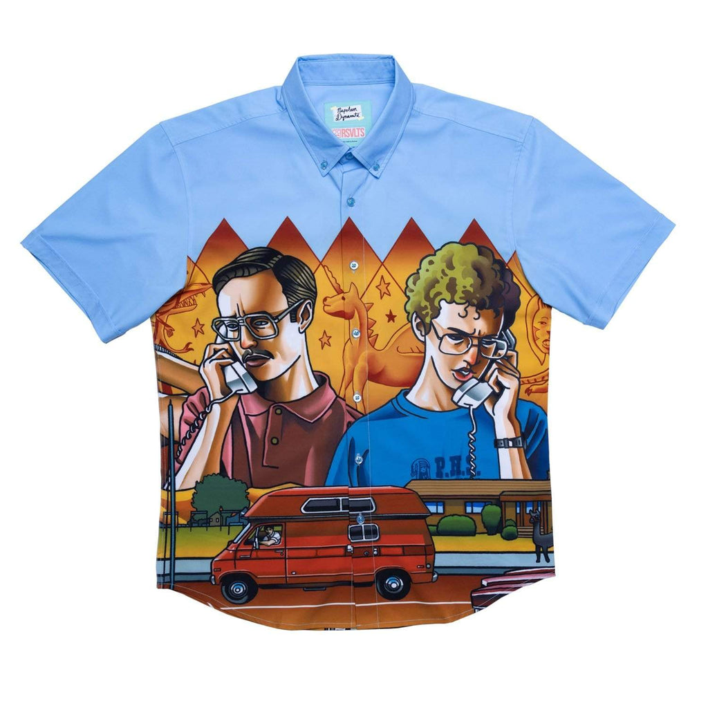RSVLTS Gettin’ Pretty Serious KUNUFLEX Short Sleeve Shirt in Multicolor — front view