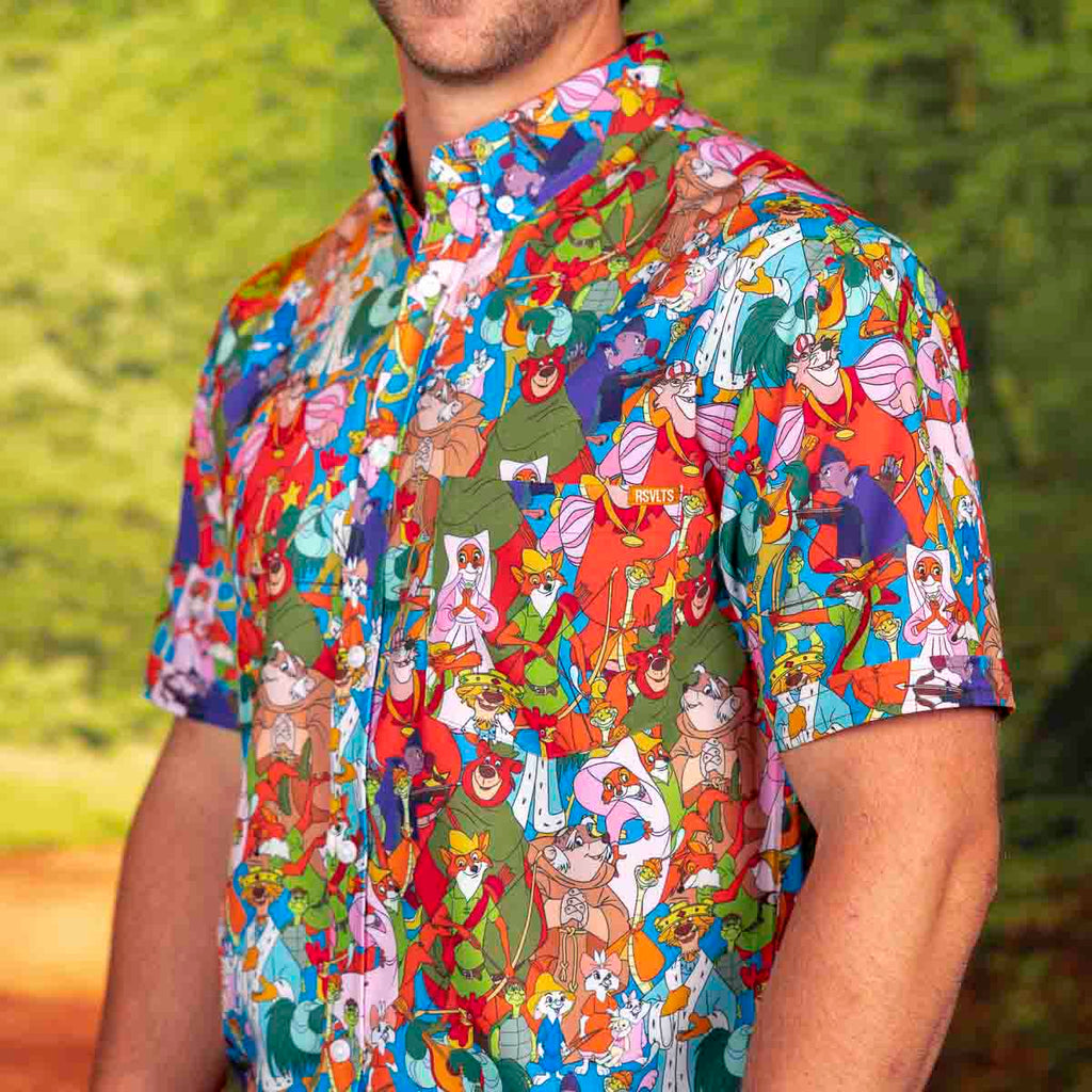 RSVLTS Welcome to Nottingham KUNUFLEX Short Sleeve Shirt in Multicolor — detail 9