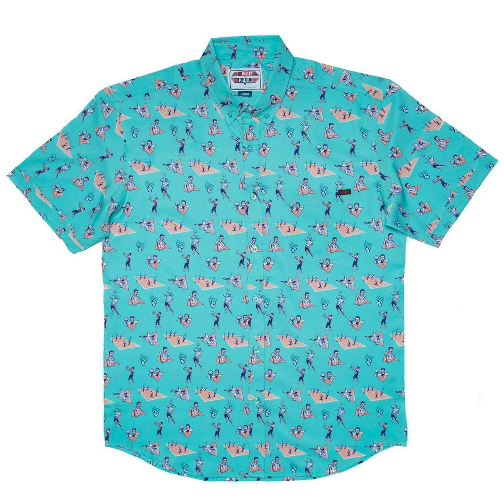 RSVLTS Playing With The Boys KUNUFLEX Short Sleeve Shirt in Blue — detail 2