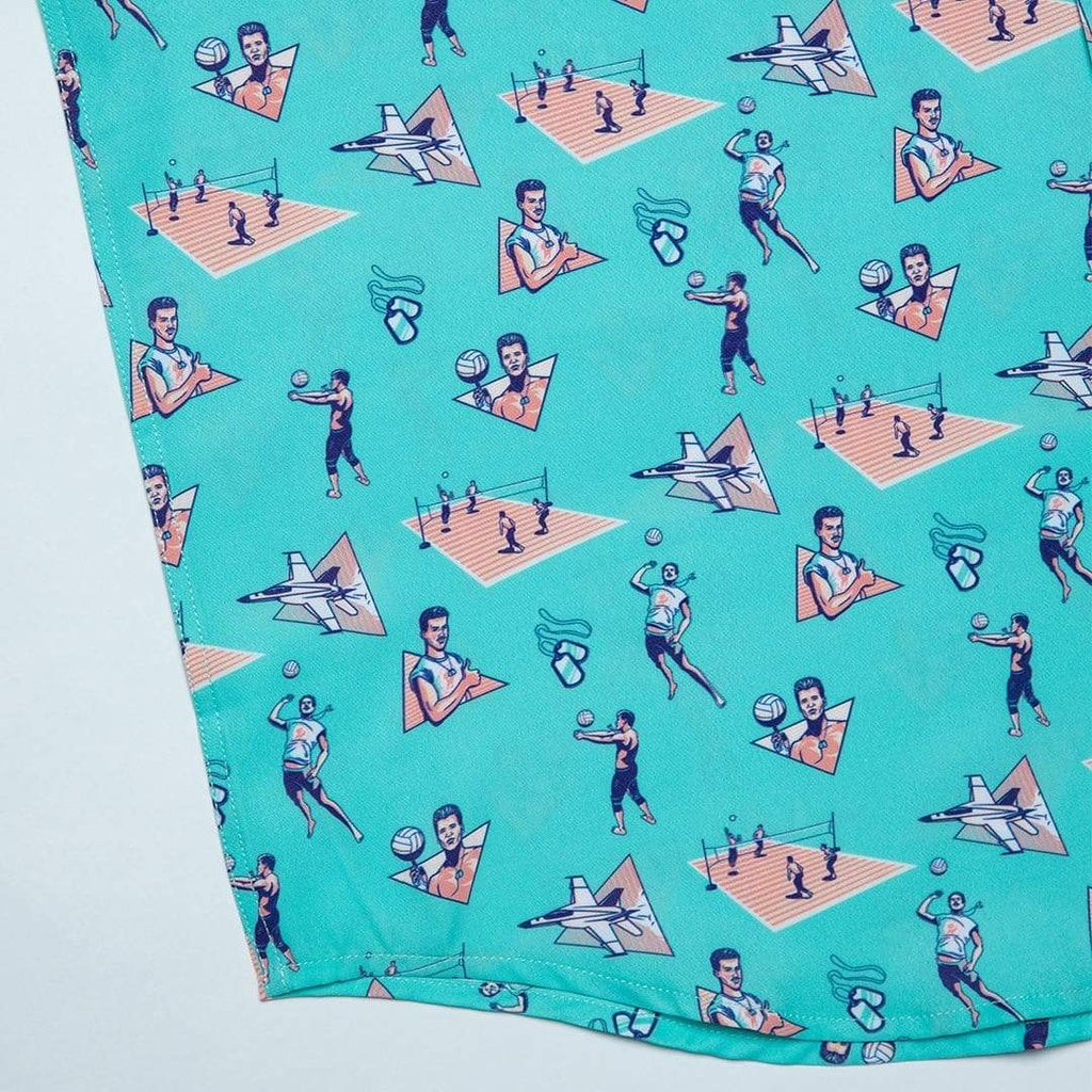 RSVLTS Playing With The Boys KUNUFLEX Short Sleeve Shirt in Blue — detail 11