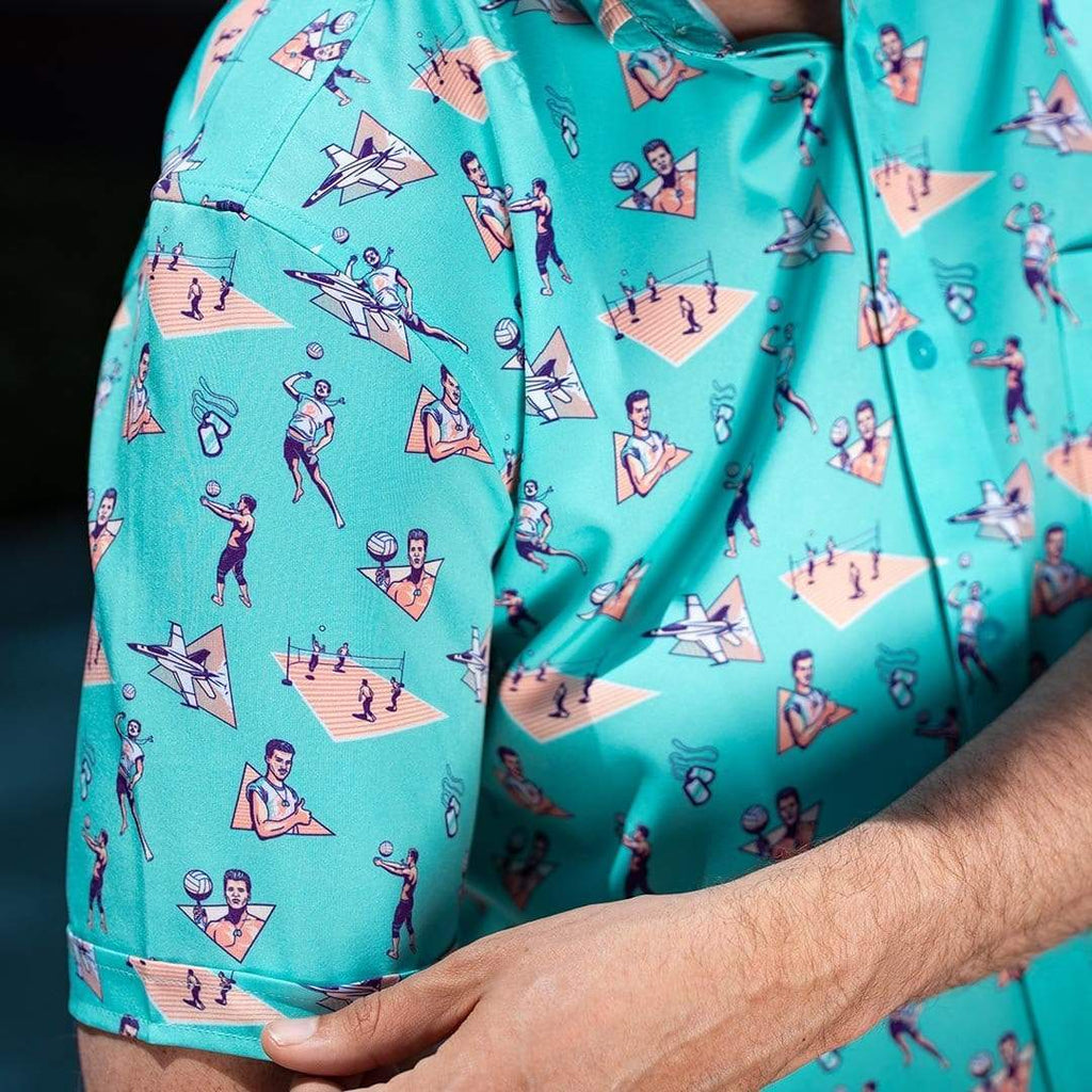 RSVLTS Playing With The Boys KUNUFLEX Short Sleeve Shirt in Blue — detail 13