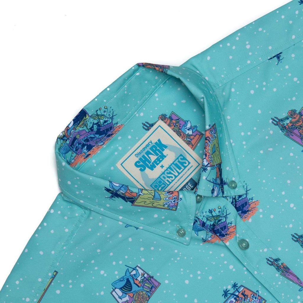RSVLTS Apex Partyers KUNUFLEX Short Sleeve Shirt in Blue — detail 7