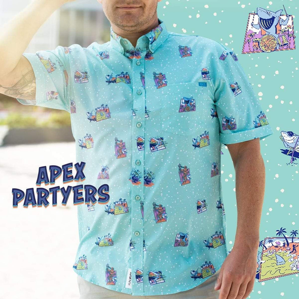 RSVLTS Apex Partyers KUNUFLEX Short Sleeve Shirt in Blue — detail 2