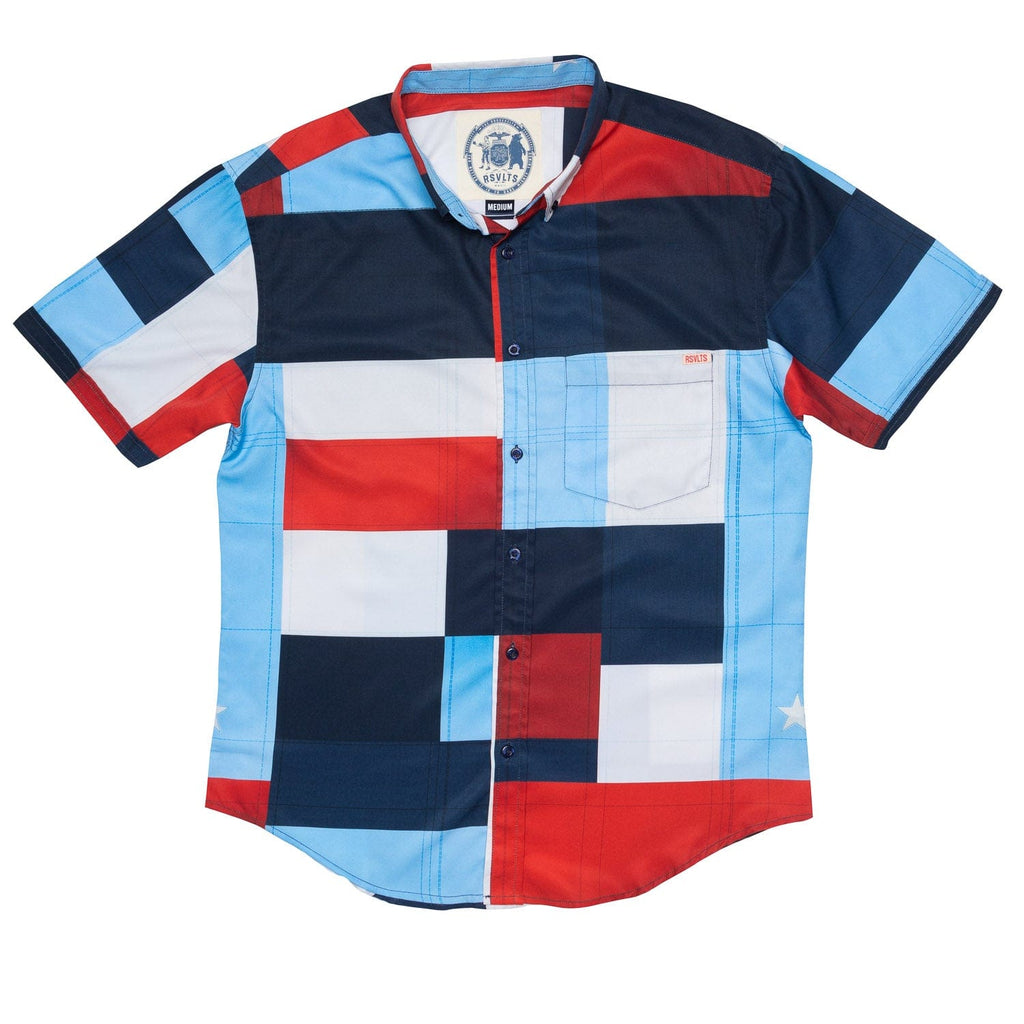 RSVLTS Grandma’s Quilt KUNUFLEX Short Sleeve Shirt in Multicolor — detail 3