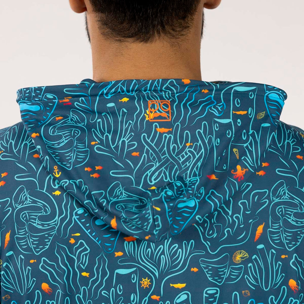 RSVLTS Coral Performance Hoodie in Blue — detail 6