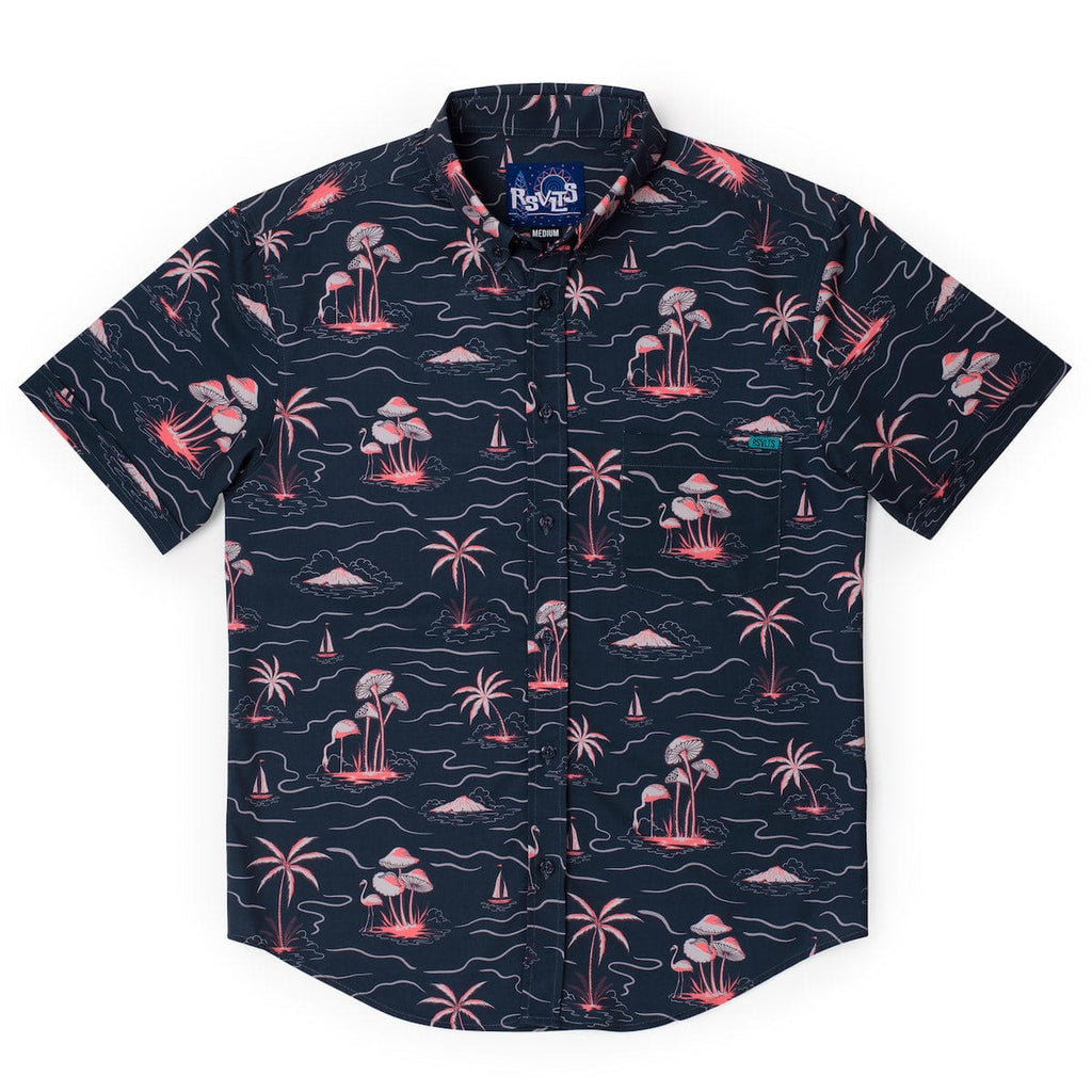 RSVLTS Isle Be Surfing KUNUFLEX Short Sleeve Shirt in Black — detail 2